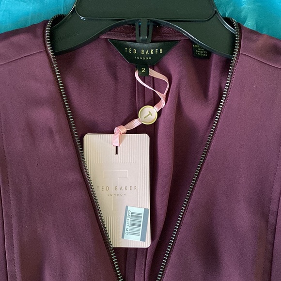 NWT Ted baker V-neck drape sleeve midi dress purple. Size small, new with tags! - Picture 5 of 7